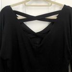 White House | Black Market NWT!! Cross back Banded Waist V-Neck Top in Black Photo 5