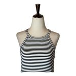 Madewell  Ivory And Blue‎ Striped Halter Neck Fit And Flare Mini Dress Size XS Photo 4