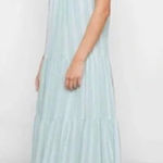 Rails NWT Dress Capri Linen Small Green White Striped Tiered Sleeveless Photo 0