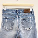 Moussy Vintage Isko Distressed Mid Rise Raw Hem Jeans Designer Ridgewood Blue 26 Photo 8