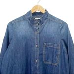 Soft Surroundings Peggy Distressed Denim Blue Blouse Shacket Topper Size Small Photo 4
