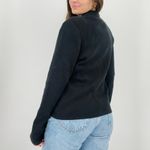 vintage textured zip up sweater cardigan collared black minimalist 100% cotton M Size M Photo 4