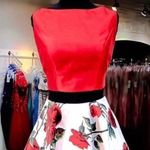 Dave and Johnny Red And Floral Two Peice Homecoming Dress Photo 0