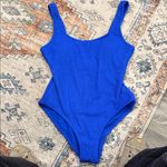 Shade & Shore  Vibrant Blue Textured Swimsuit size medium 8/10 Photo 0