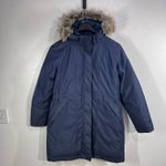 The North Face Arctic Parka Winter Coat Fur Hood Navy Blue XL TG Down Insulated Photo 1