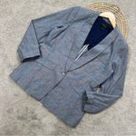 J.Crew Cotton Linen Unstructured Blazer Shawl Collar Longsleeve Deep Water 10 Photo 3