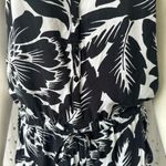 Gap Hawaiian Tropical Floral Print Elastic Drop Waist Tie Jumpsuit Pockets XS Photo 7