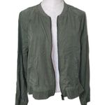 American Eagle Outfitters Tencel Bomber Jacket in Olive Green Size Large Photo 3