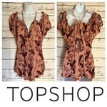 Topshop ‎ floral cold shoulder playsuit romper women’s size S Photo 1