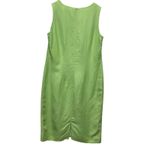 Coldwater Creek Women Sheath Dress Jacket Set 12 Green Linen Blend Career Office Photo 5