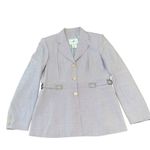 Vertigo Paris  (Made In France) Lilac Wool‎ Blend Silver Belted Blazer Size 14 Photo 1