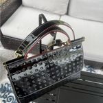 Arcadia top handle patent leather satchel Black Photo 4