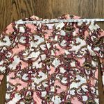 Candie's Women's Blouse XL Pink Patterned Button Down Career Top Long Sleeve Photo 5