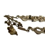 Estate 1960s Grey Moonglow Lucite Thermoset Gold Choker Necklace Costume Jewelry Gray Photo 7