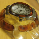Watch Cuff Prestige Waltham Quartz Vintage Tortoiseshell Stainless Steel Back Silver Photo 6