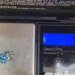 Sterling Silver Vintage 925 Blue Topaz CZ Cubic Zirconia Heart Pendant 1.3g Photo 11