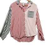 Victoria's Secret Women Striped Pajama Top M Multicolor Cotton Modal Sleep Shirt Photo 0