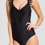 SOCIAL•ANGEL BLACK LACE ONE PIECE SWIMSUIT WOMEN'S SIZE M NEW WITH TAGS D22 Black Size M Photo 0