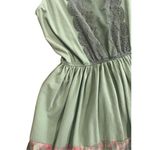 Matilda Jane  Light Rising Dress Sage Green Sleeveless Lace Floral Mini Casual sz Photo 4
