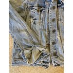 Kut From The Kloth Distressed Light Denim Wash Button Down Jacket L Photo 2