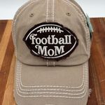 FOOTBALL MOM ADJ. BALL CAP COTTON KHAKI FREYED EDGES NEW Tan Photo 0