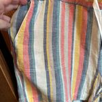 Caslon  Nordstrom Rack Linen Shorts Size L Rainbow Stripe New NWT Drawstring Photo 2