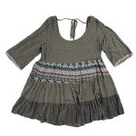 Umgee Women's Medium Patchwork Mini Dress with Open Back Bell Sleeves Photo 0