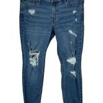 Old Navy SZ 12 SHORT Rockstar Super Skinny Jeans Crop Mid-Rise Distress Stretch Photo 0