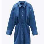 ZARA ✨ Blue Pleated Shirt Dress✨ Photo 5