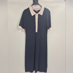 J.Crew  Navy and Cream Short Sleeve Bussiness office Sweather Dress Size Large Photo 1