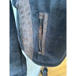 Kuhl  Advokat Brown Fleece Faux Leather Trim Zip Up Jacket Photo 3