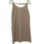 SEE U SOON BEIGE WITH GOLD DOTS LIGHTWEIGHT ROMPER LOOK MINI DRESS SMALL Photo 1