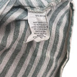 Ces Femme Women's M Blue Striped Seersucker Shirt, Ruffle 3/4 Sleeve Casual Size M Photo 4