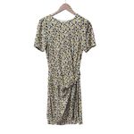Boden Knot Front Jersey Short Sleeve Mini Dress Floral Marigold Black 10 Yellow Photo 2