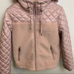 Kate Spade  Light Pink Mixed Media Hooded Quilt Coat Photo 9