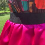 Milly An Original  of New York SILK Graffiti Abstract PINK Peplum Mini Dress 4 Photo 4