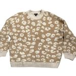 Splendid Leopard Eyelash Knit Sweater M Fuzzy Jacquard Cozy Fall Layer Photo 6