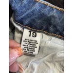 Madden NYC Denim Jeans Color block Flare Size 19 High Rise Logo Pockets Fray Hem Blue Photo 5