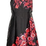Talbots  Black and Red‎ Fit and Flare 10 A -Line Midi Dress Party Office Retro Photo 0