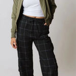 ALBION FIT NWT Albion jetsetter cargo joggers black windowpane small Photo 0