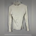 Cyrus  White Ruffle Ribbed Sweater Size Small Academia Winter Coquette Casual Photo 5