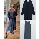 ZARA Women's Blue Grey Long Open Front Jacket Duster Cardigan Sweater Size M Photo 5