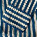 J.Crew Button Down Top 100% Stripes Blue Green White Sz 2 NWT Photo 8