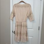 Love the label faux wrap cotton dress embroidered size medium Photo 6