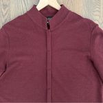 Eileen Fisher 100% Wool Boucle Knit Button Front Stand Collar Top in Cranberry S Photo 3