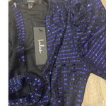 Lulus Bettie Sequin Long Sleeve Romper - Royal Blue Size Small NWT Photo 4