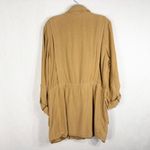 Free People Medium Jacket Charly Blazer Beige Tan Linen Button Cinched 1090 Photo 7