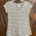 Victoria's Secret Victoria’s Secret Sport black white stripe short sleeve v neck tee S 70% cotton Photo 0