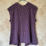 Vintage Y2K purple DKNY Jeans crochet knit tank boho cardigan size L Size L Photo 5