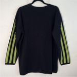 Vintage 90s Y2K Angora Tie Front Cardigan Sweater Black Lime Green Floral Large Photo 11